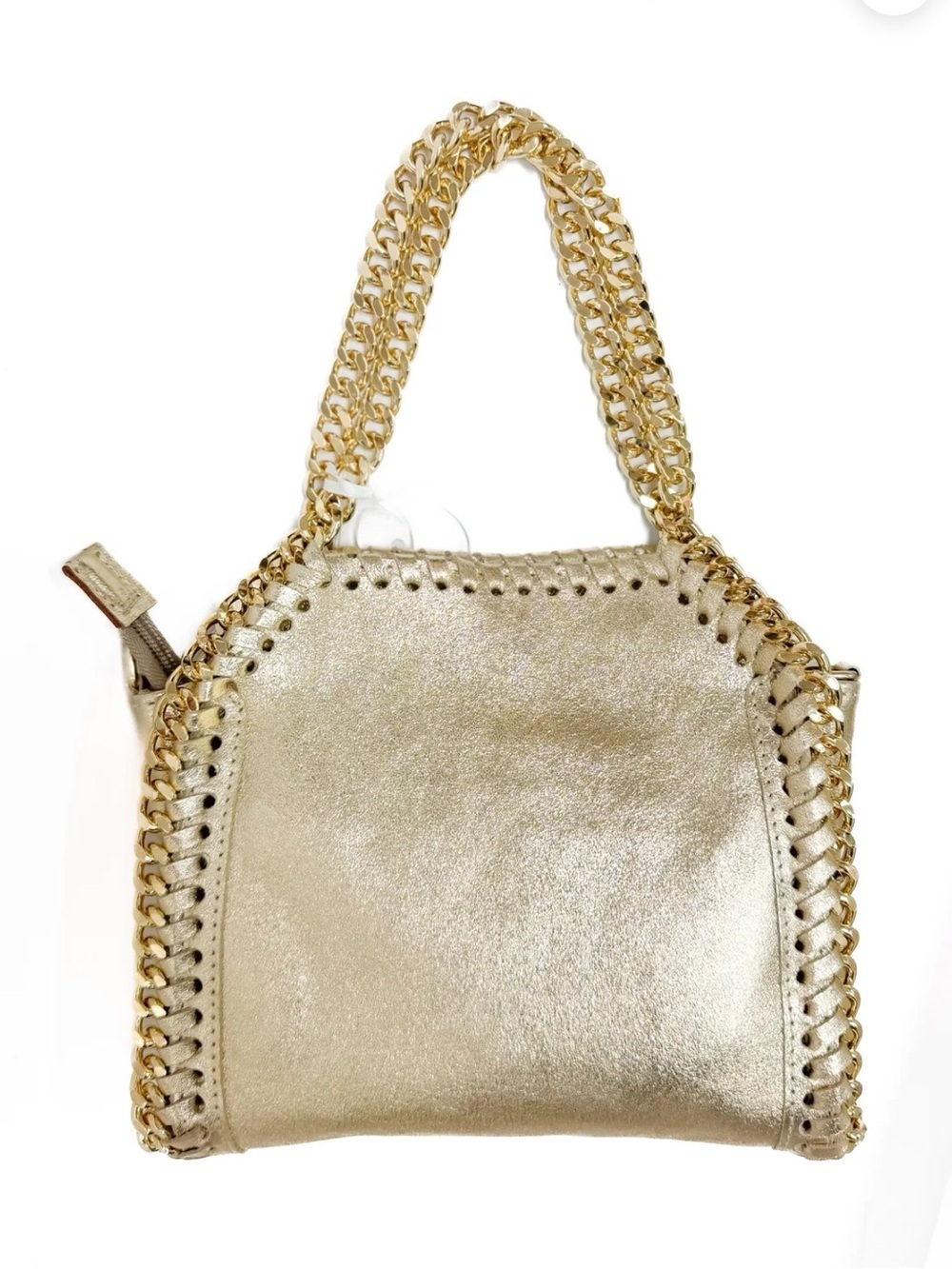 German Fuentes Gold Leather Chelsea Bag Made in Italy NWT
